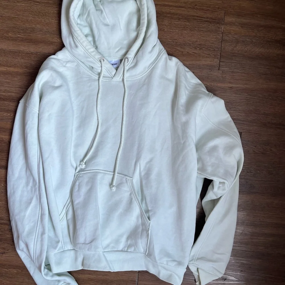 Weekday mint green oversized boyfriend hoodie - Picture 4 of 6